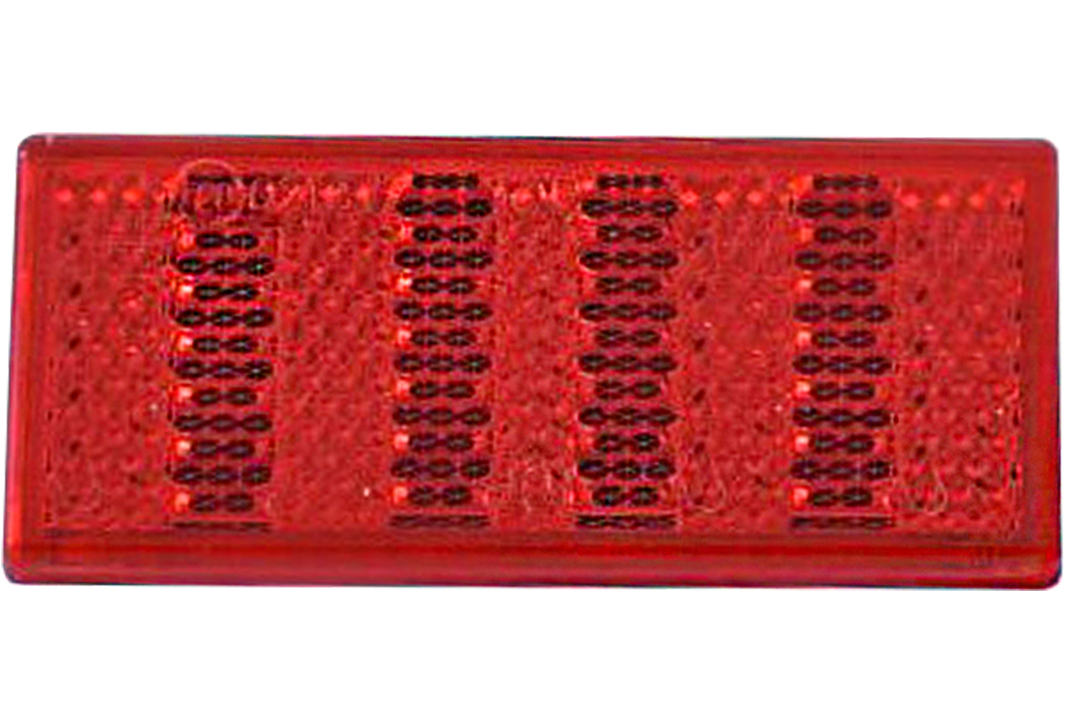 Roter Reflektor 76x34 mm mit Klebeband