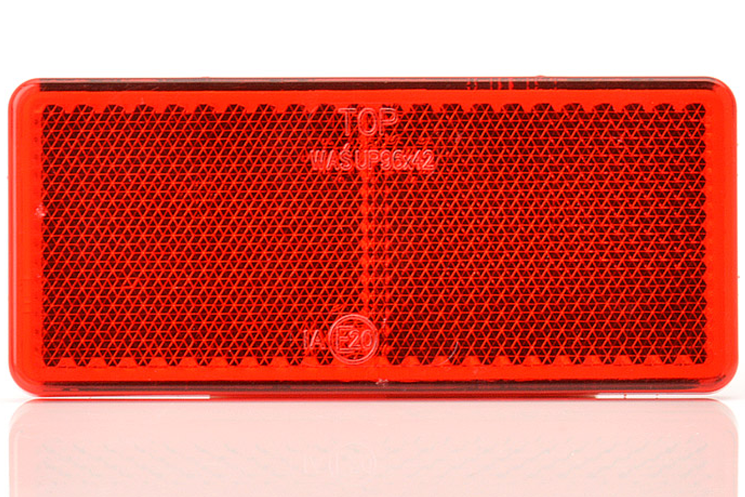 Catadioptre rouge 96 x 42 mm avec ruban adhésif - UNITRAILER
